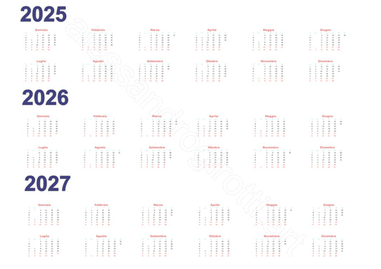 calendario triennale base orizzontale