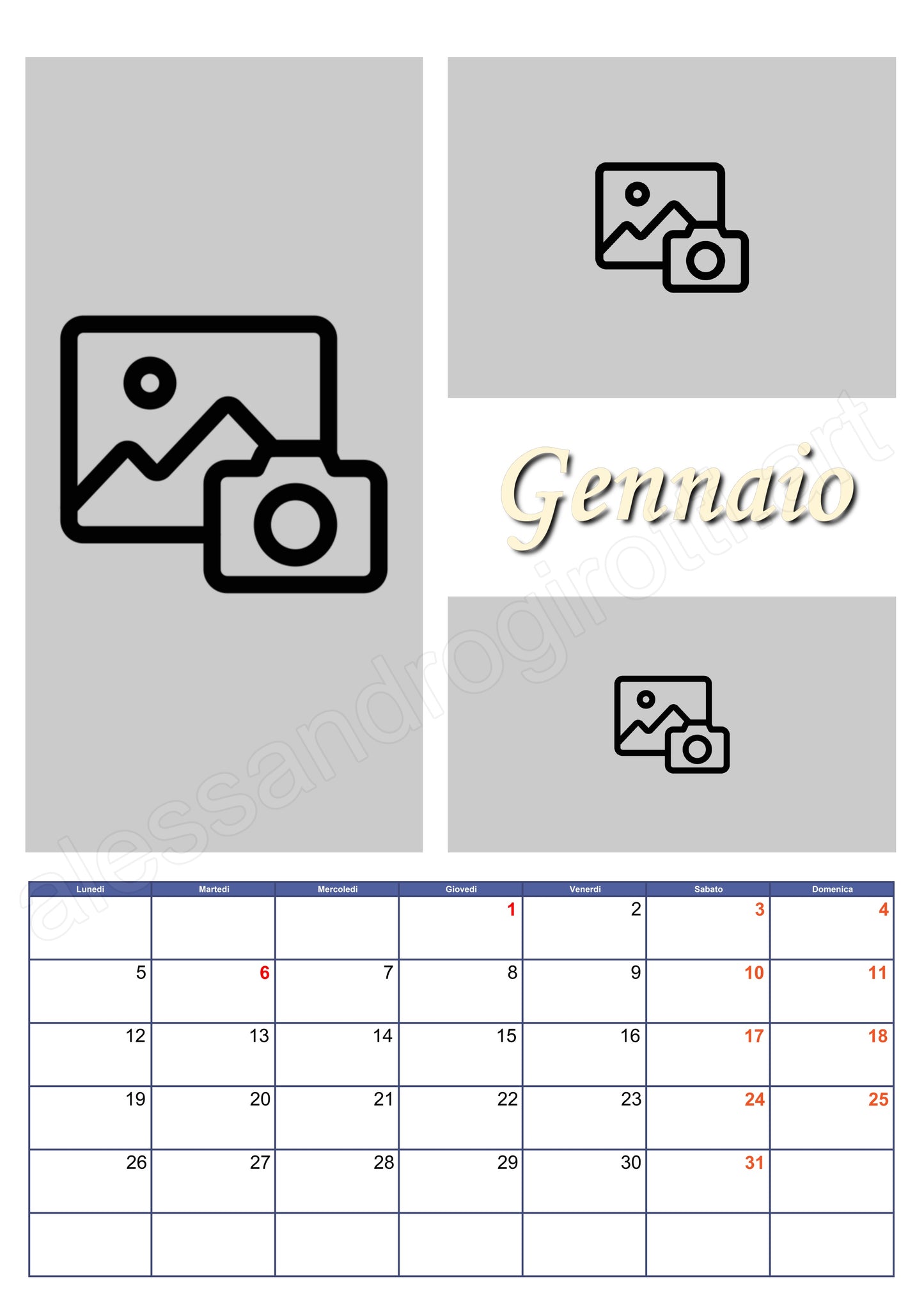 calendario mensile collage me