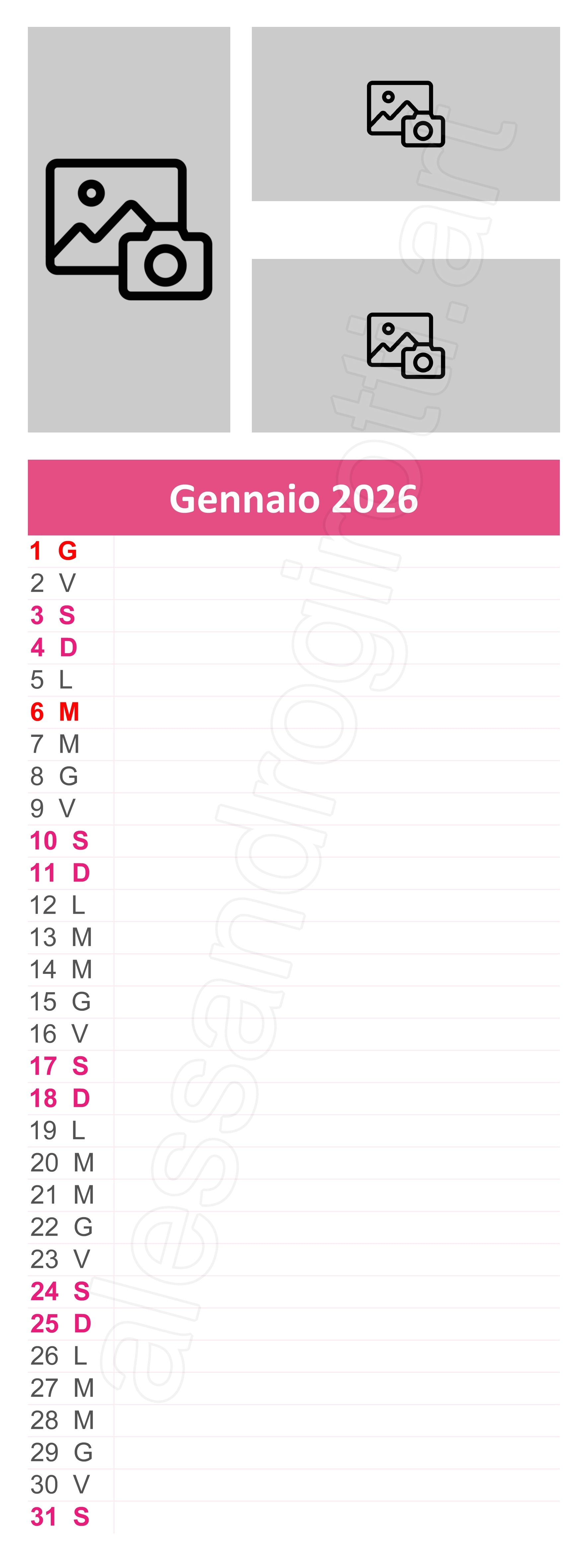 calendario slim collage