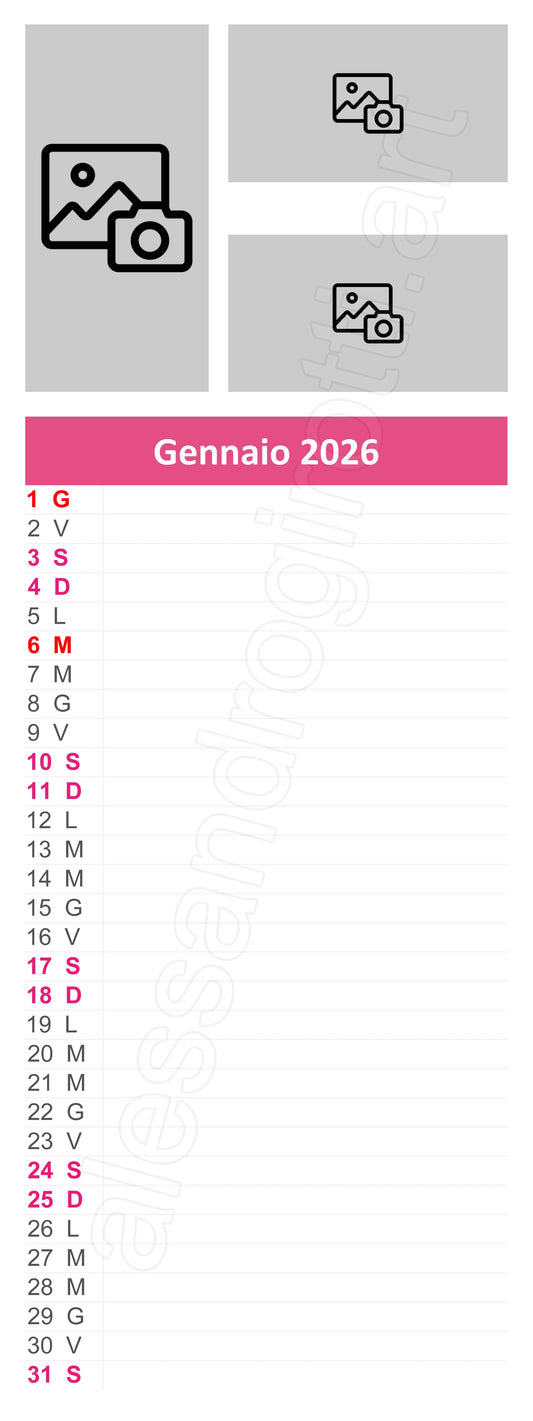 calendario slim collage