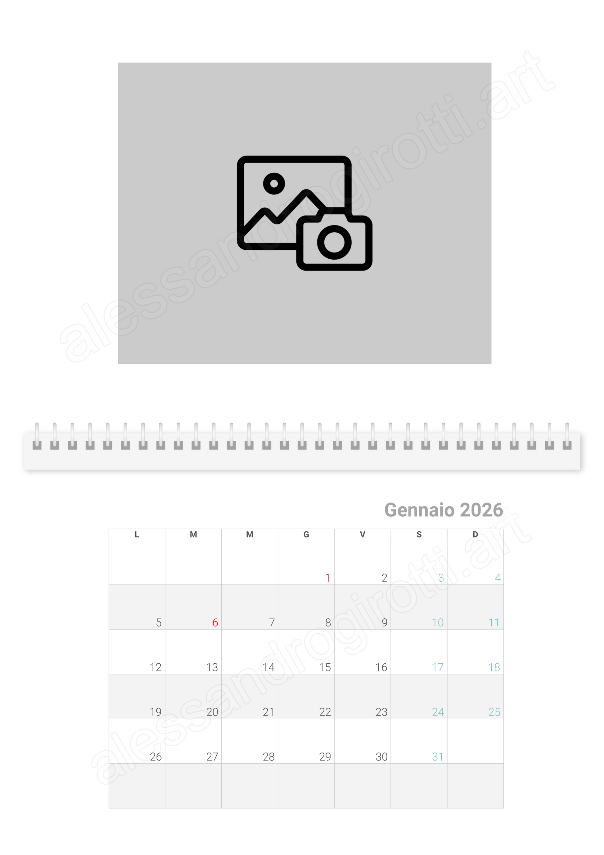calendario mensile doppia pagina