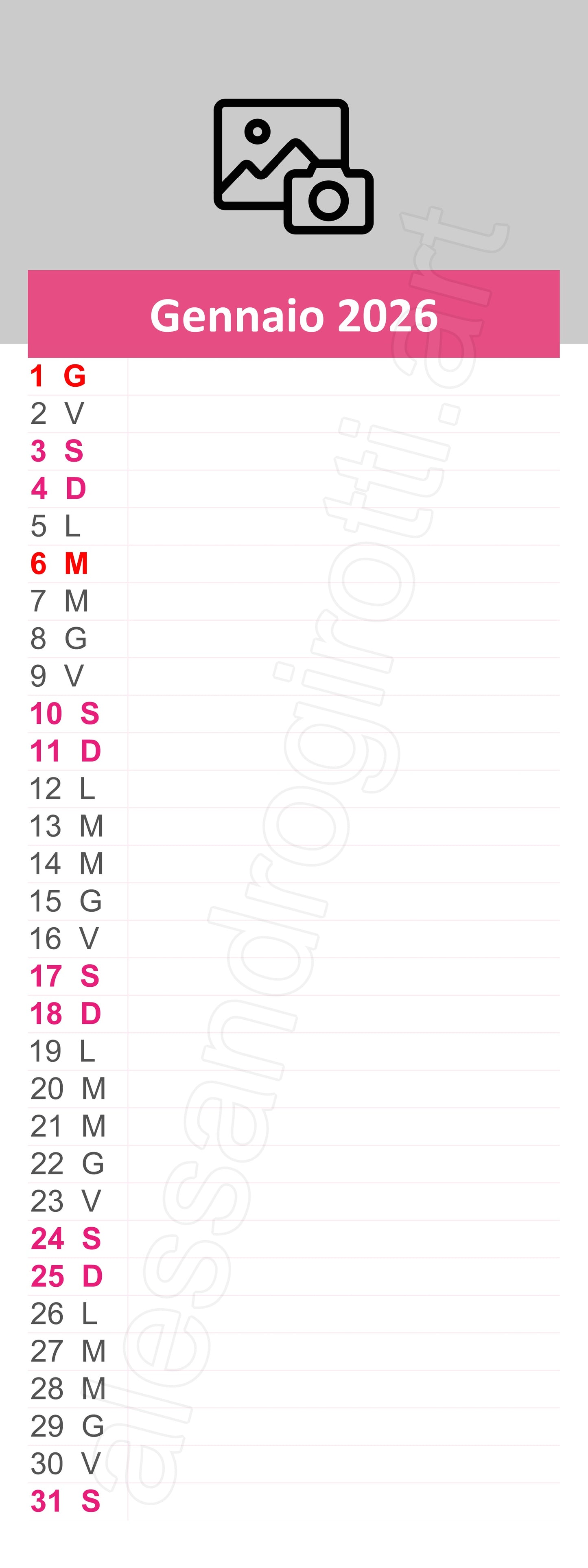 calendario slim header