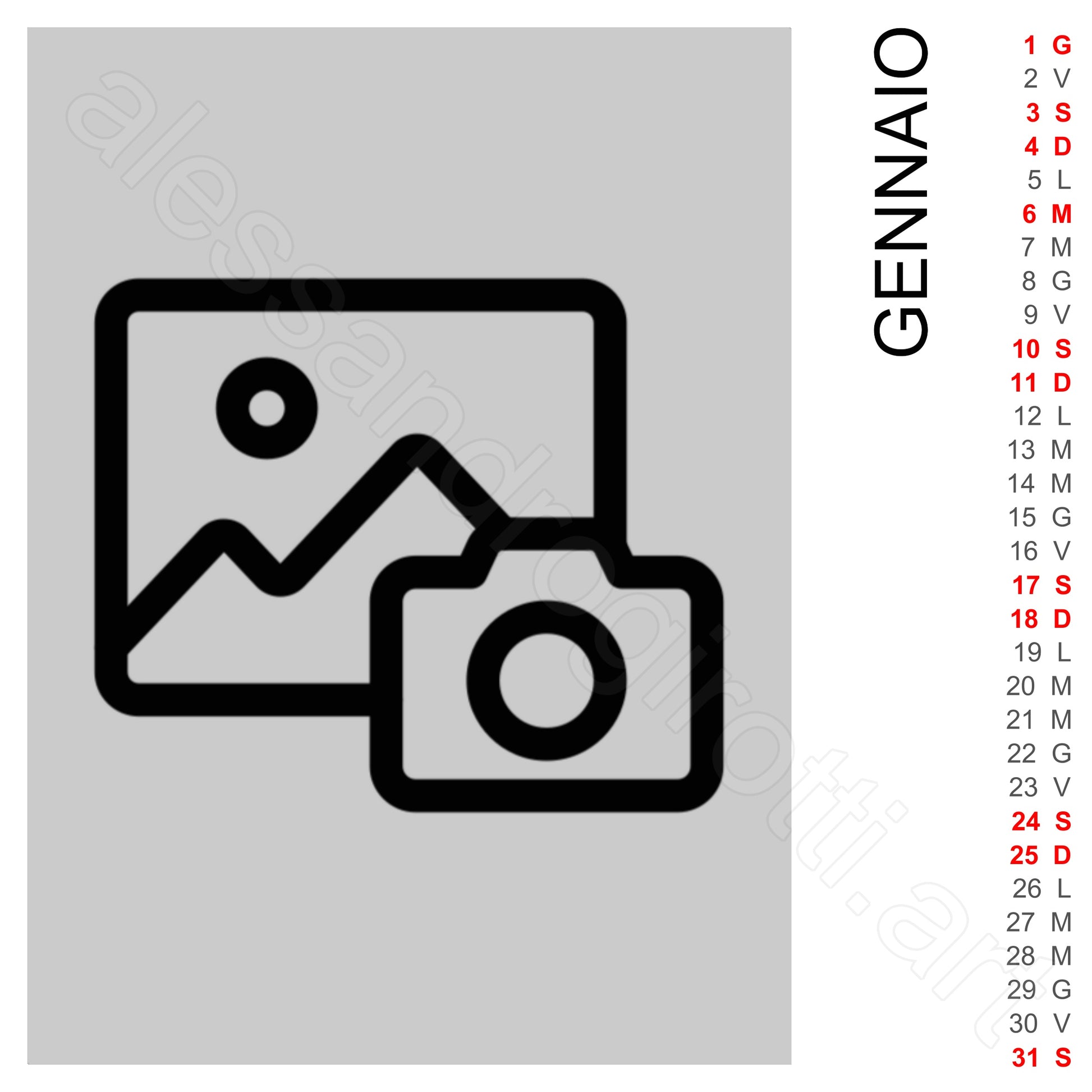 calendario quadrato laterale