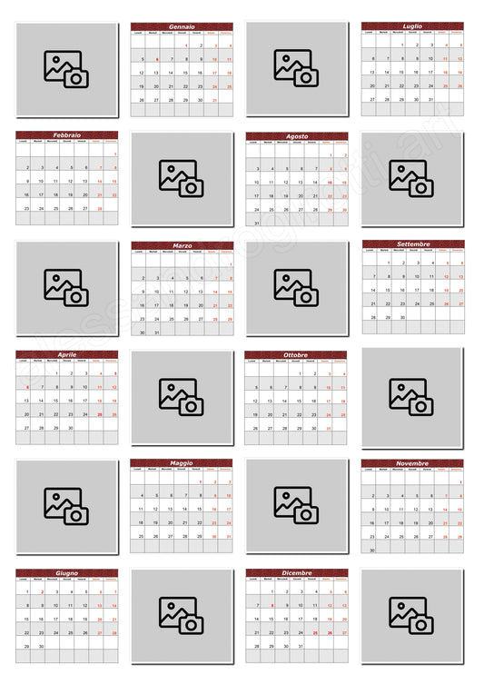 calendario annuale base mosaico