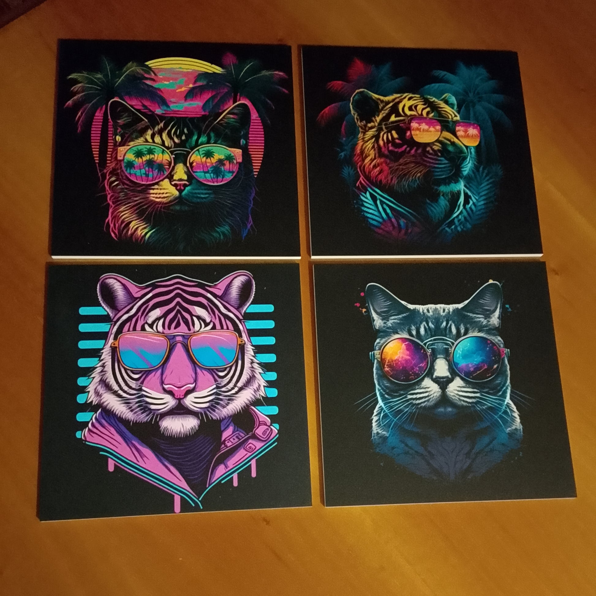 mosaico quadretti pvc felini