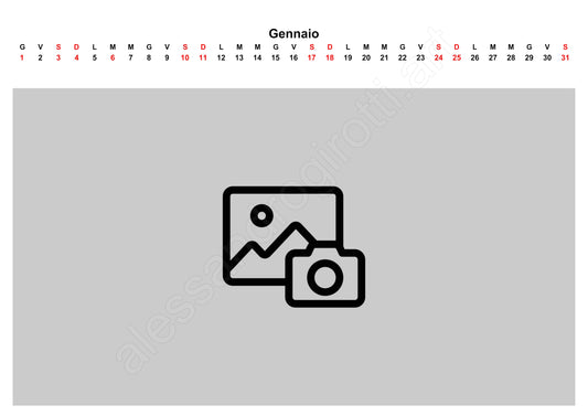 calendario mensile data in alto