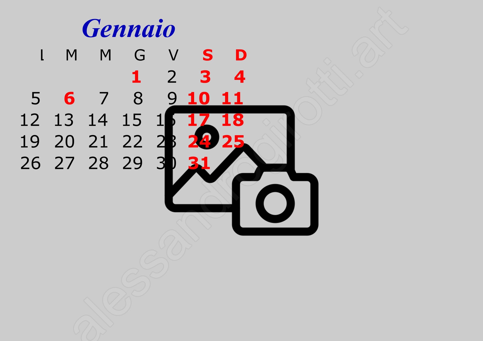 calendario mensile sfondo orizzontale