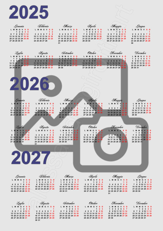 calendario triennale base sfondo verticale
