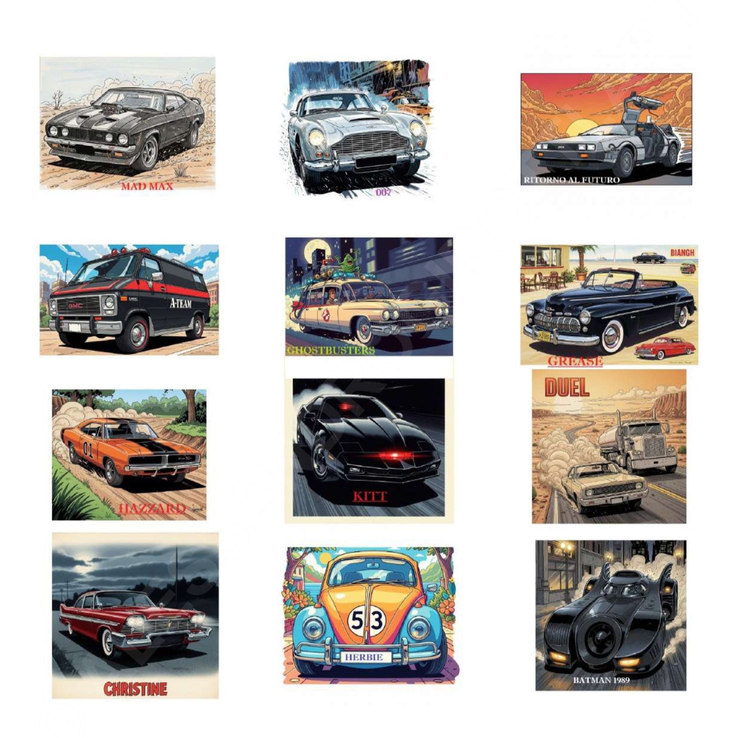 cover auto del cinema da colorare