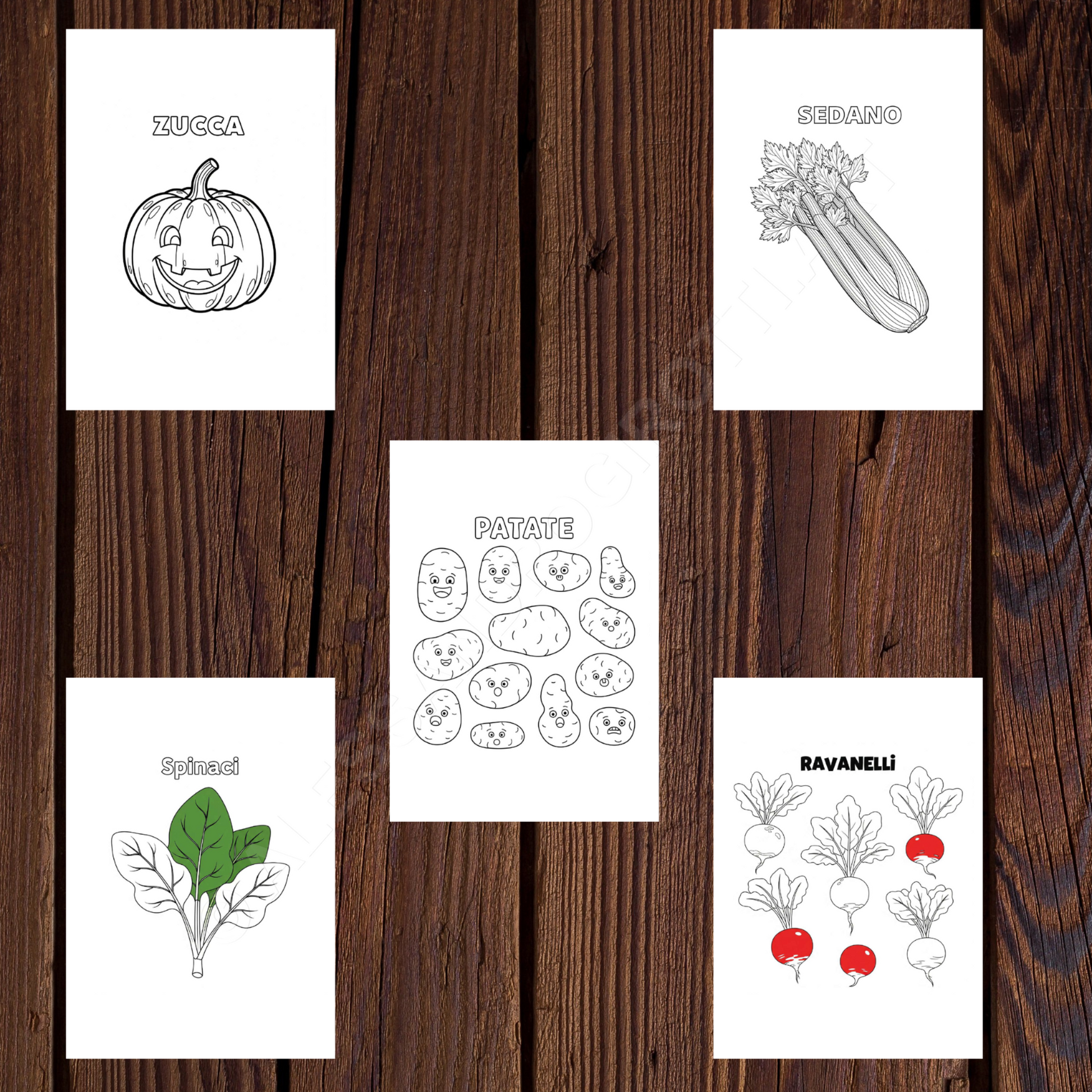 verdura da colorare 1 serie